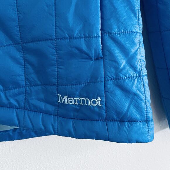 EUC Marmot Calen Jacket Womens Small Blue Puffer Quilted Primaloft Nylon Ripstop - Picture 2 of 11